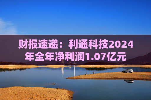 财报速递：利通科技2024年全年净利润1.07亿元