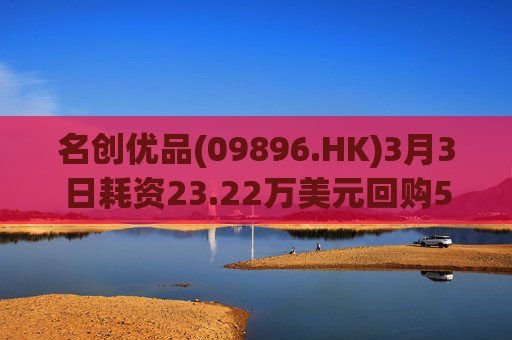 名创优品(09896.HK)3月3日耗资23.22万美元回购5.56万股