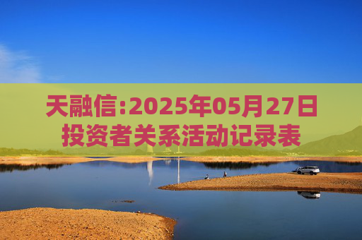 天融信:2025年05月27日投资者关系活动记录表