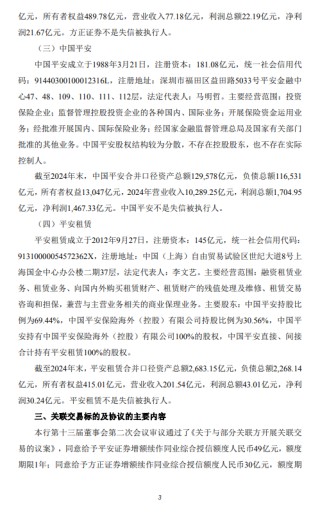 平安银行：拟与关联方开展合计396亿元关联交易