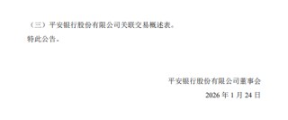 平安银行：拟与关联方开展合计396亿元关联交易