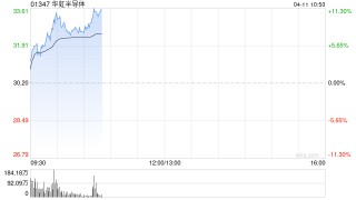 芯片股早盘继续上涨 华虹半导体涨超8%上海复旦涨超5%