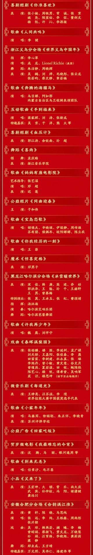 总台马年春晚节目单，来了！