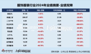 服饰年报|业绩总览：利润下降成主旋律安奈儿、歌力思等陷亏损 美邦服饰业绩增速双垫底