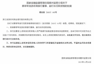 蔡翠琴获批出任龙游农商行副行长