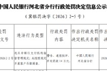 河北北人冀通支付被罚14万元：违反非银行支付机构监督管理规定 未按照规定开展客户尽职调查