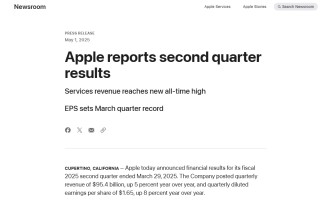 苹果第二财季业绩略超预期，警告关税将增加成本，股价盘后跌4%