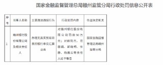 赣州银行被罚50万元：办理无真实贸易背景的银行承兑汇票业务