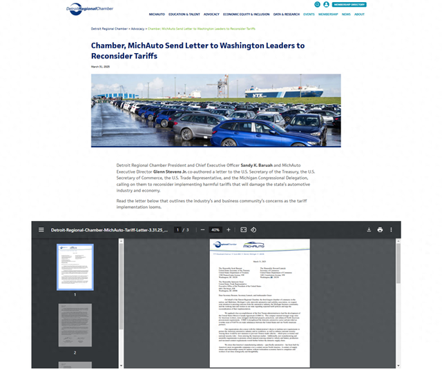 特朗普“汽车关税”再遭抨击!密歇根州商业团体:该州经济恐遭暴击 第1张 特朗普“汽车关税”再遭抨击!密歇根州商业团体:该州经济恐遭暴击 第1张