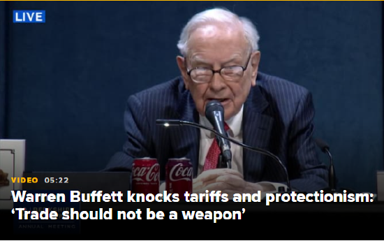 巴菲特抨击关税和保护主义:“贸易不应成为一种武器”  第1张 巴菲特抨击关税和保护主义:“贸易不应成为一种武器”  第1张