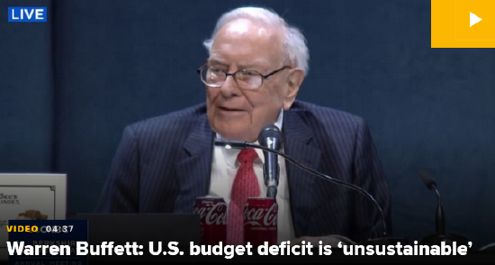 巴菲特警告美国预算赤字“不可持续” 国会在这方面毫无作为  第1张 巴菲特警告美国预算赤字“不可持续” 国会在这方面毫无作为  第1张
