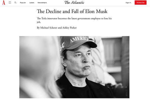 《大西洋月刊》爆马斯克逐渐衰落并淡出美政府,马斯克连发帖文展开攻势  第2张 《大西洋月刊》爆马斯克逐渐衰落并淡出美政府,马斯克连发帖文展开攻势  第2张