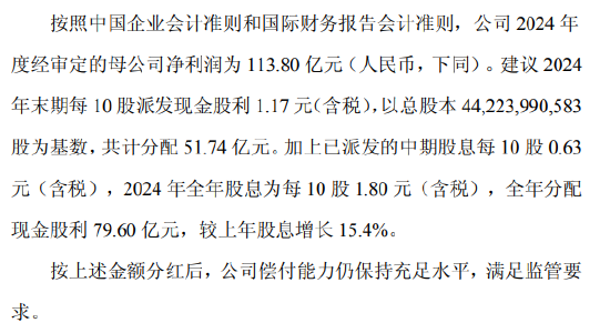 中国人保:拟派发2024年末期现金股利共51.74亿元  第1张 中国人保:拟派发2024年末期现金股利共51.74亿元  第1张