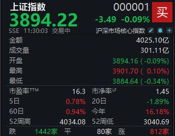 A股维持震荡，沪指半日微跌0.09%  第1张