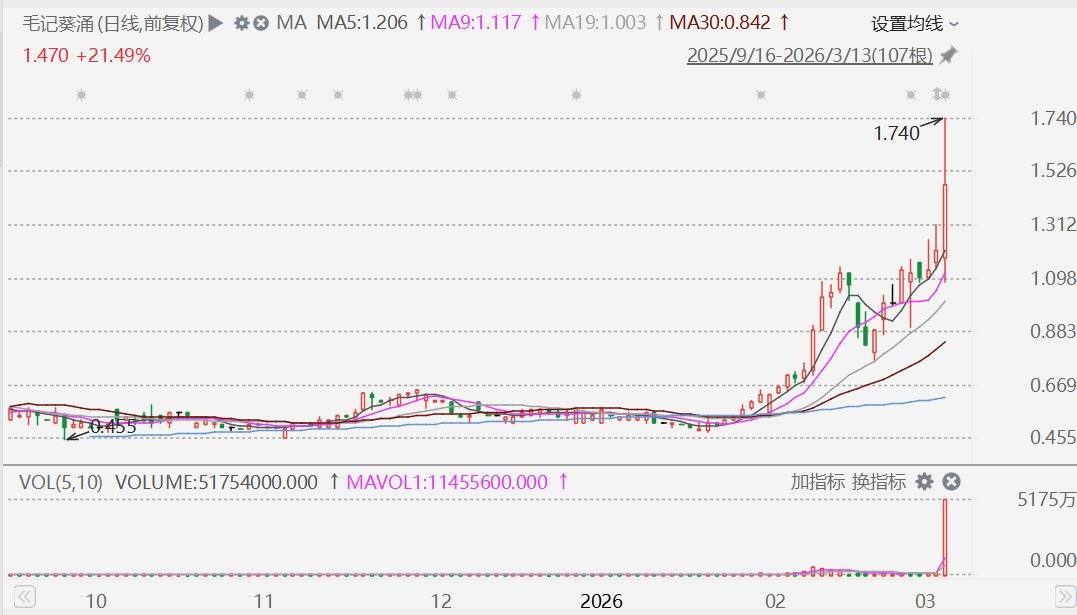 港股异动丨毛记葵涌飙升超43%，控股权易手  第1张