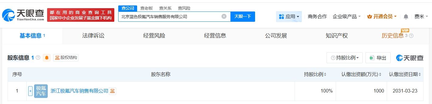 极氪汽车在北京成立新公司 注册资本1000万  第2张
