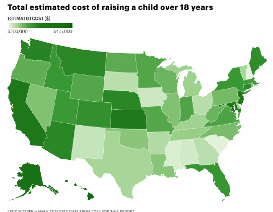 在美国养育一名子女至成年的花费已超30万美元  第2张